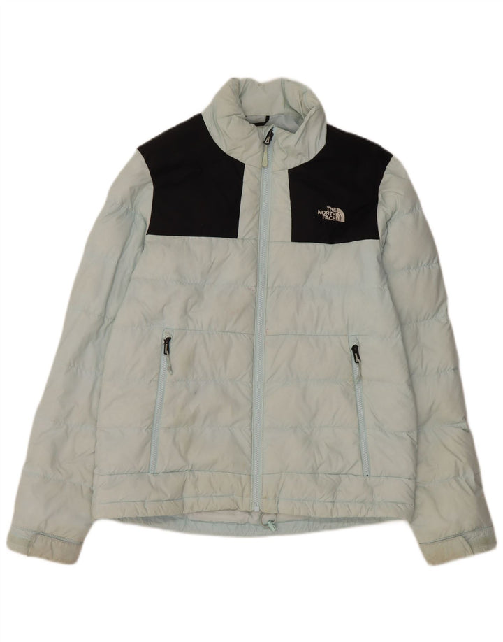 THE NORTH FACE Damen Graphic Wattierte Jacke UK 14 Mittelblauer Farbblock