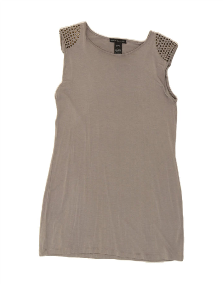 DESIGN HISTORY Womens Sleeveless Basic Dress UK 14 Large Grey Viscose Vintage Design History and Second-Hand Design History from Messina Hembry 