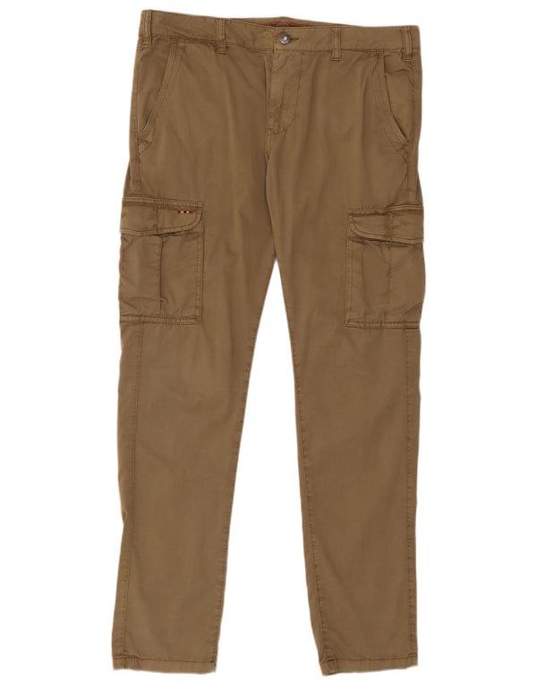 Napapijri Gerade Cargohose für Damen, W34, L34, Khaki, Baumwolle