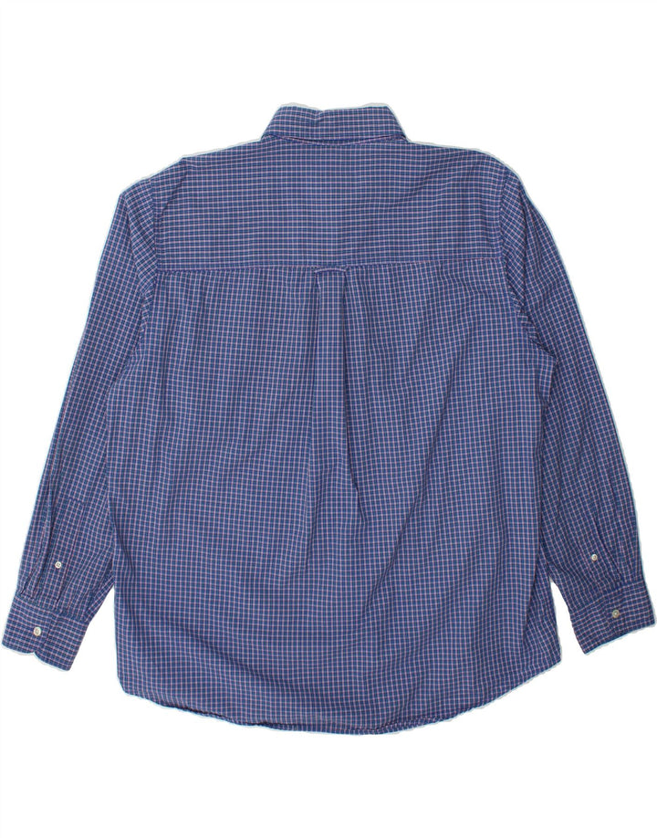 CHAPS Mens Shirt XL Blue Check Cotton Vintage Chaps and Second-Hand Chaps from Messina Hembry 