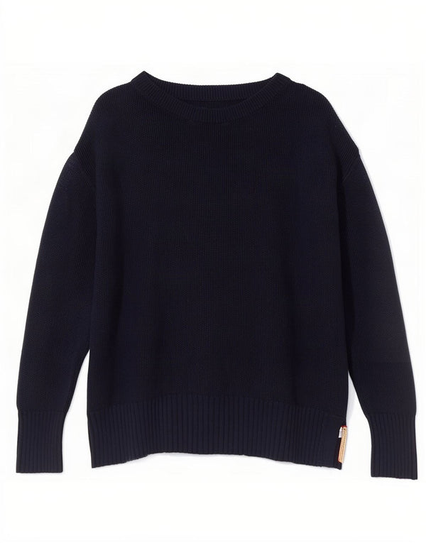 Esprit Damen-Pullover, übergroß, U-Boot-Ausschnitt, UK 18, XL, Marineblau, Baumwolle
