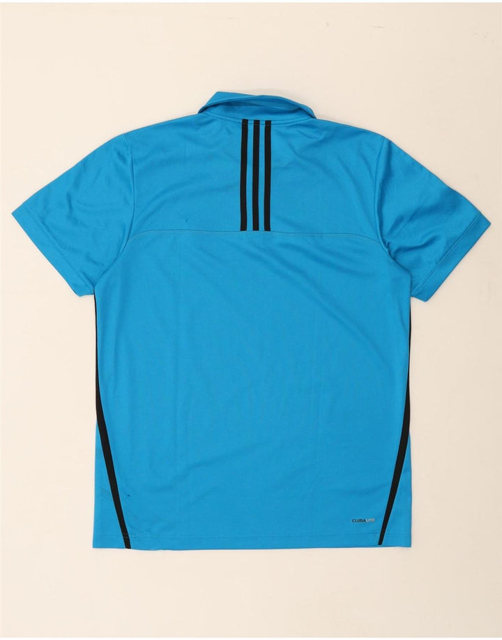 ADIDAS Mens Climalite Polo Shirt Medium Blue Polyester Vintage Adidas and Second-Hand Adidas from Messina Hembry 
