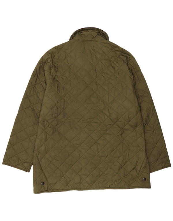 Barbour Mens Quilted Jacket UK 42 XL Green Polyester