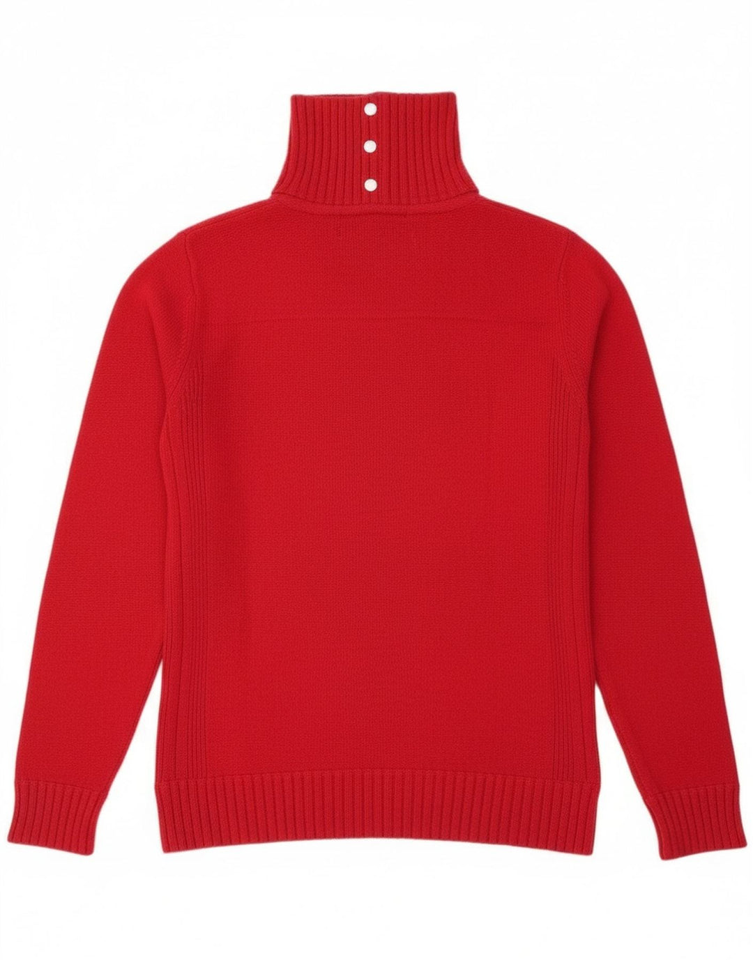 Gas Damen-Pullover mit Knopfkragen, UK 16, große rote Wolle