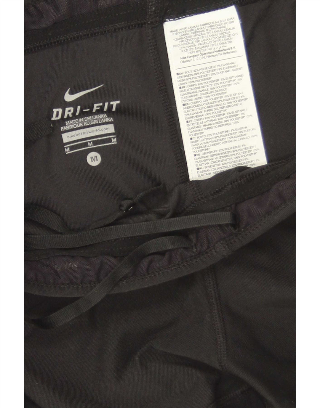 Nike Damen Dri Fit Capri-Leggings UK 12 Mittelschwarz Farbblock