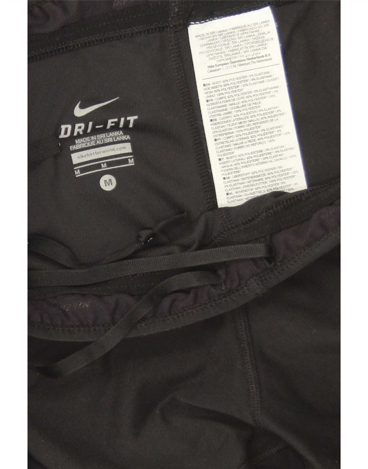 Nike Damen Dri Fit Capri-Leggings UK 12 Mittelschwarz Farbblock