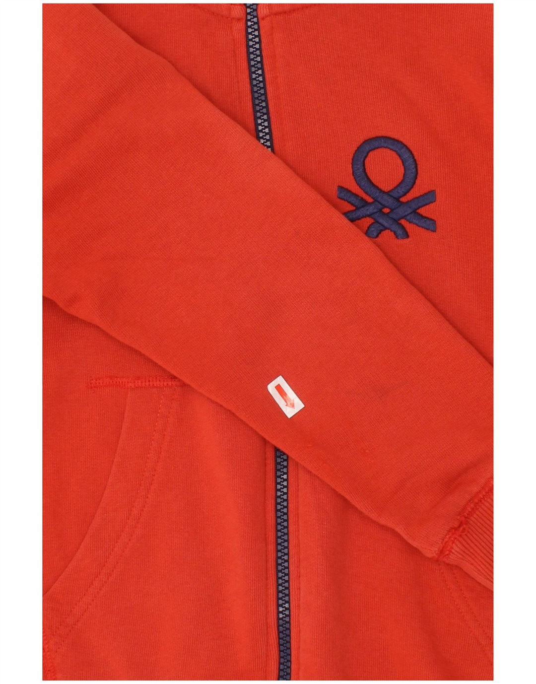 BENETTON Jungen-Trainingsanzug, Oberteil, Jacke, 6–7 Jahre, Größe S, rote Baumwolle