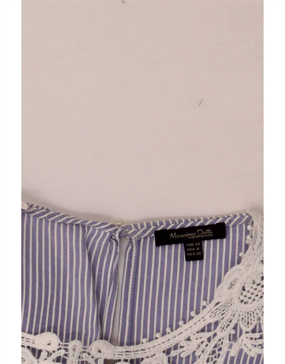 MASSIMO DUTTI Damen Ärmelloses Blusenoberteil EU 40 Mittelblau gestreift