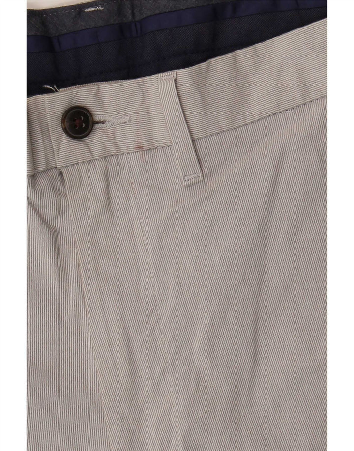 Marks & Spencer Herren-Chinoshorts W32 Mittelgraue Nadelstreifen-Baumwolle