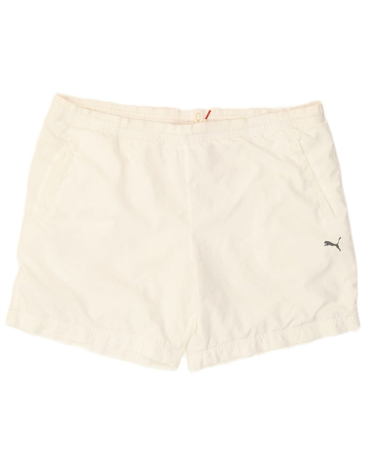 Puma Herren-Sportshorts, groß, weißes Polyester