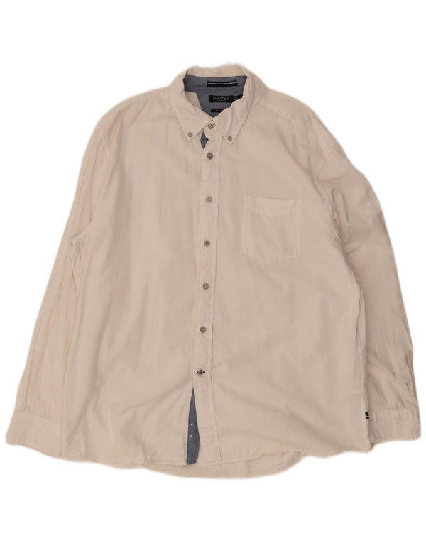 Nautica Herren-Hemd mit klassischer Passform, 2XL, weiße Baumwolle
