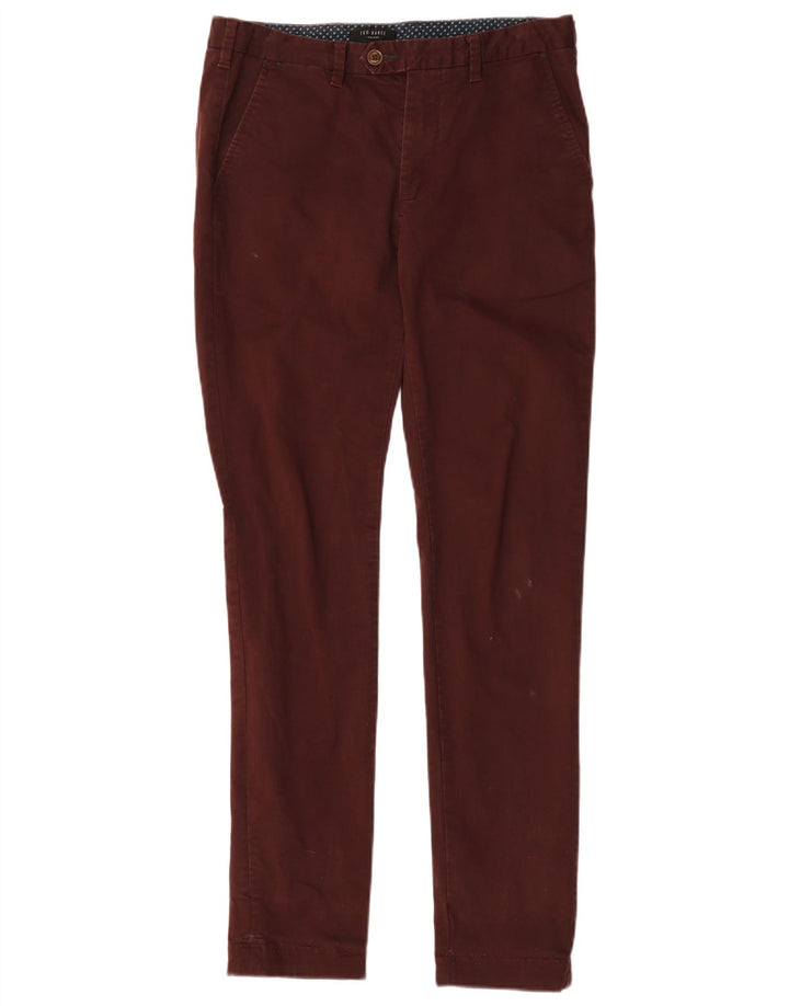 Ted Baker Slim-Anzughose für Herren, W30, L31, braune Baumwolle