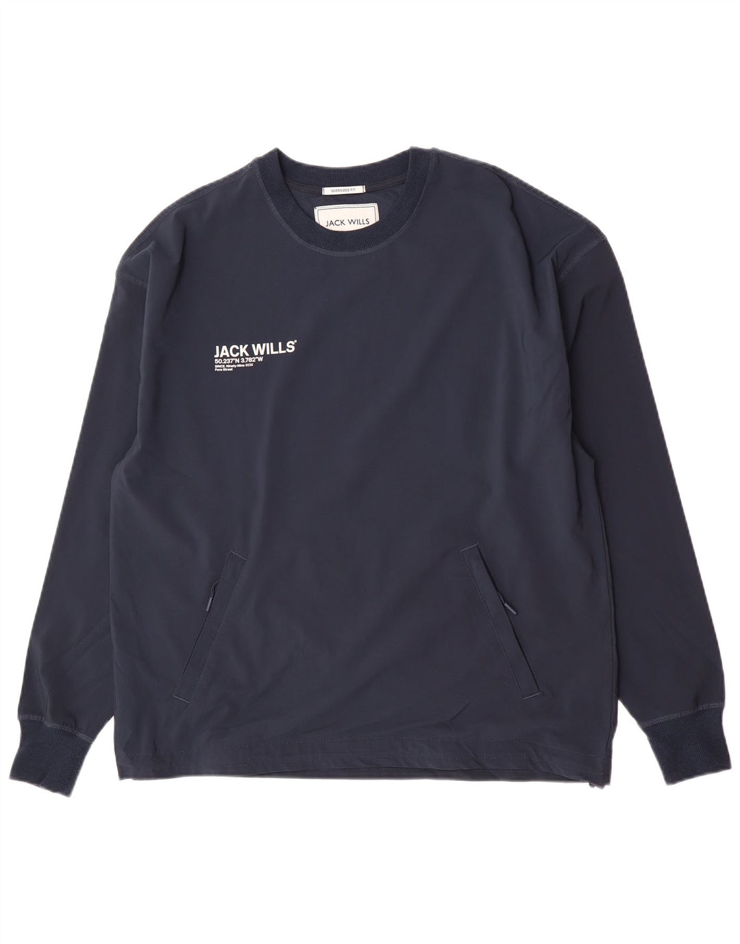 Jack Wills Herren-Sweatshirt in Übergröße, mittelgroß, marineblau, Polyester