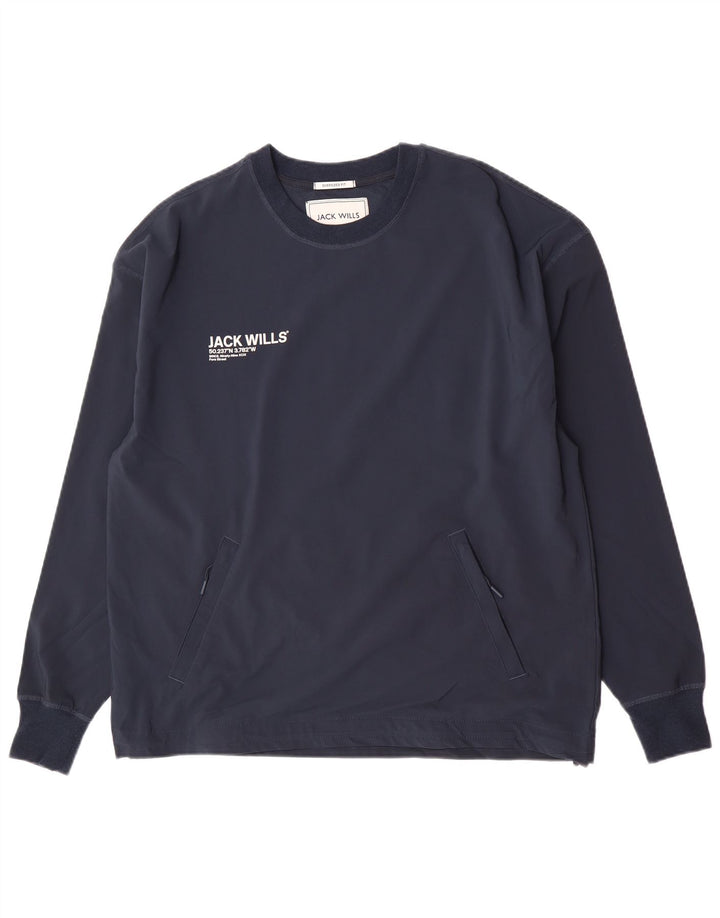 Jack Wills Herren-Sweatshirt in Übergröße, mittelgroß, marineblau, Polyester