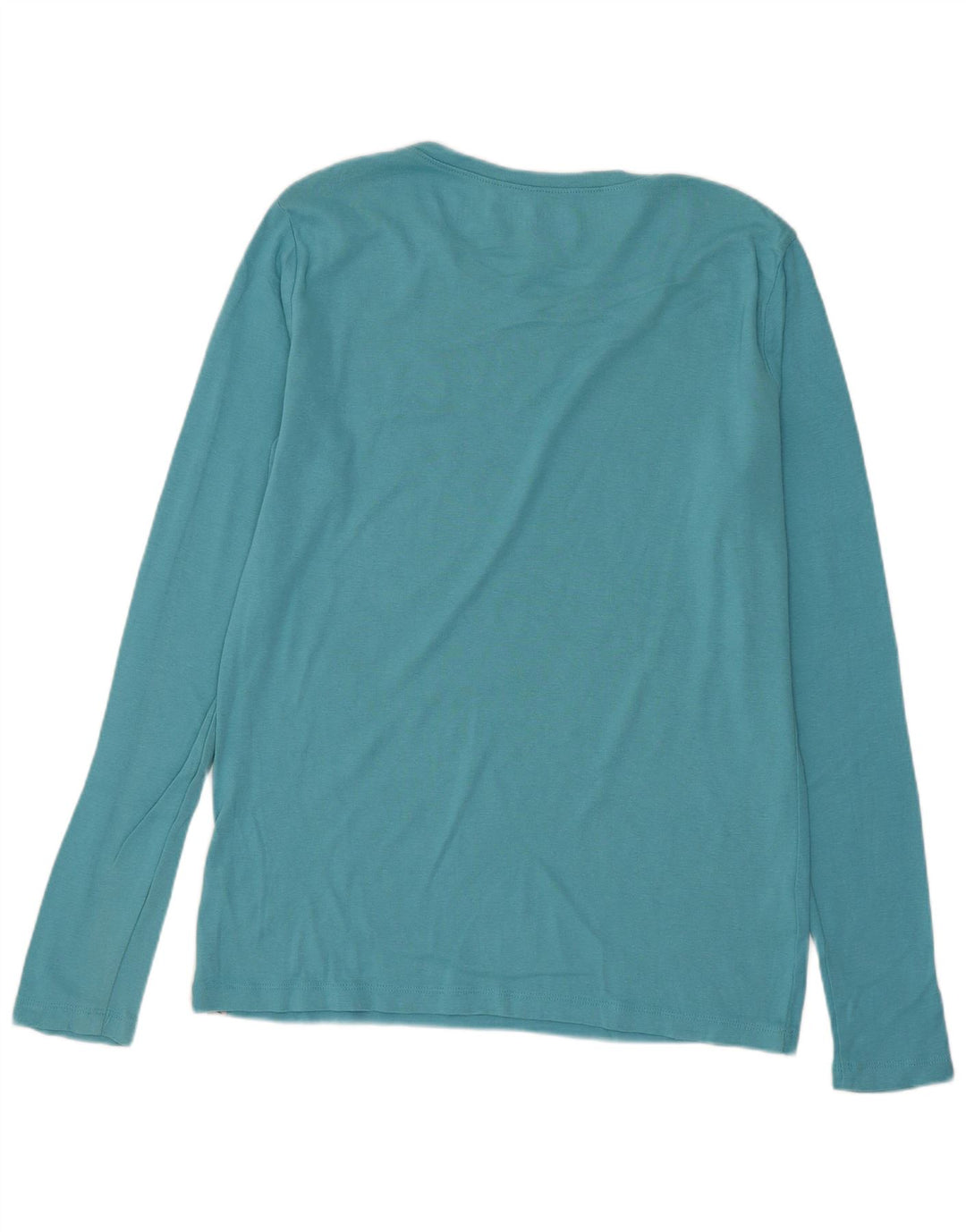 Eddie Bauer Damen Top Langarm UK 14 Große blaue Baumwolle