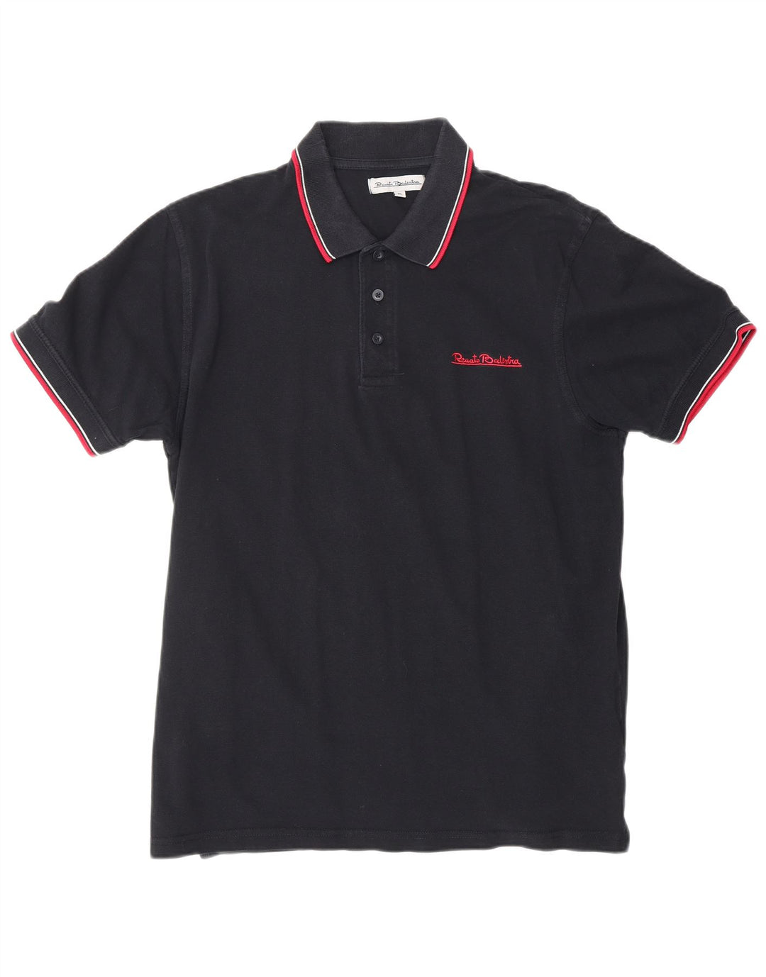 RENATO BALESTRA Herren Poloshirt XL Schwarz Baumwolle