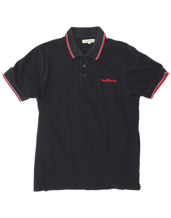 RENATO BALESTRA Herren Poloshirt XL Schwarz Baumwolle
