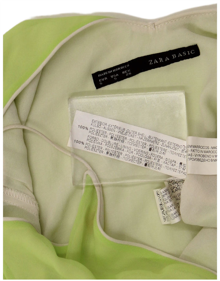 Zara Damen Cami Top UK 10 Small Grün Polyester