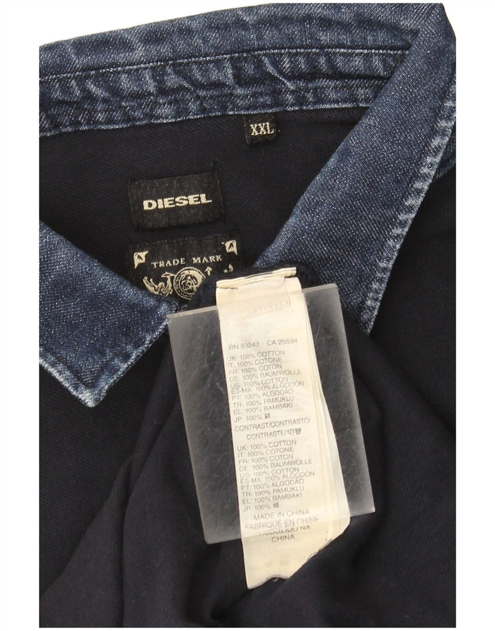 Diesel Herren Poloshirt 2XL Marineblau Baumwolle