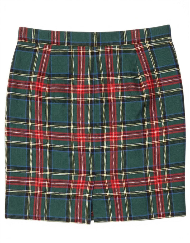 Vintage Damen Bleistiftrock W30 Mittelgrün kariert