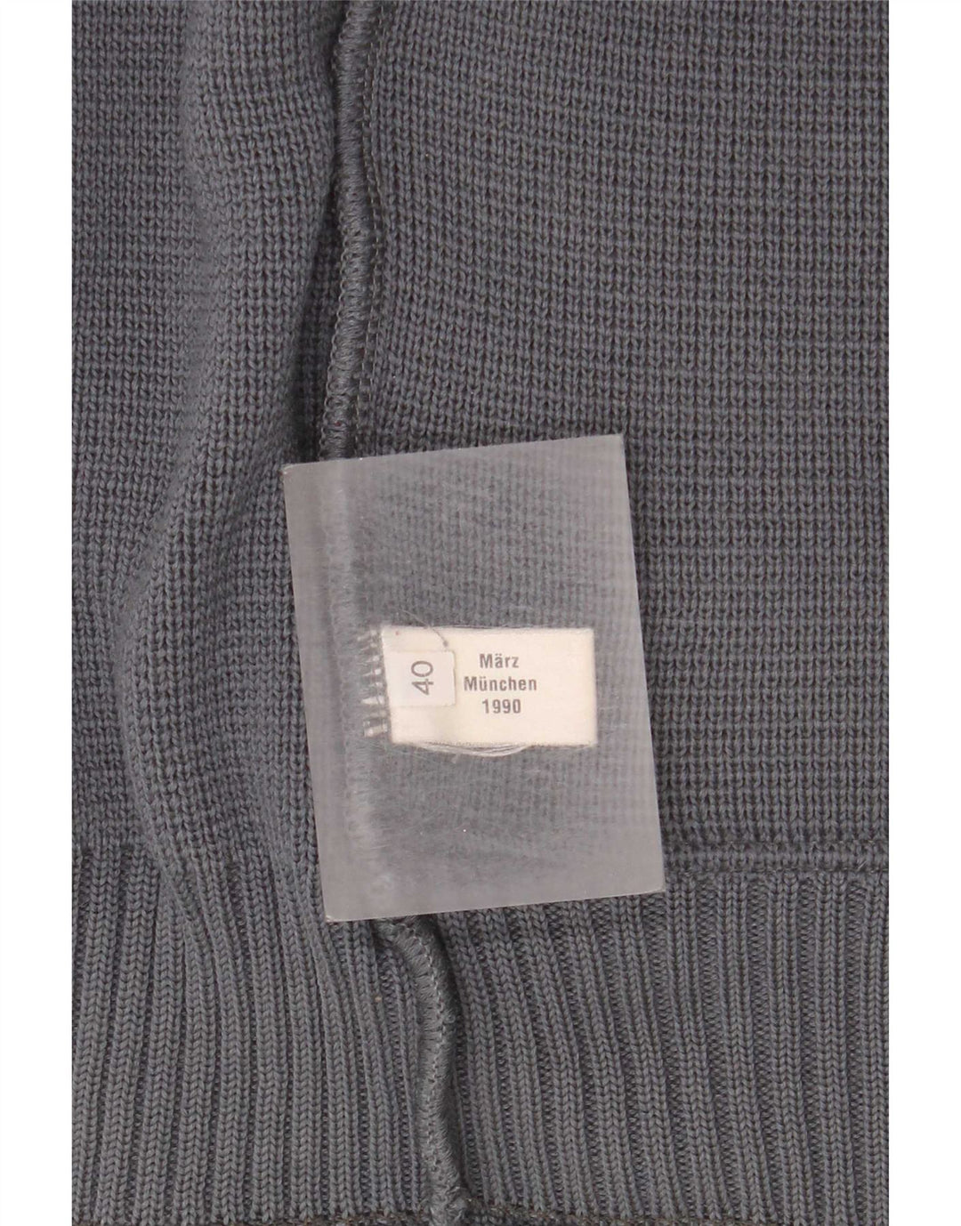 Vintage Herren Cardigan Pullover EU 40 Mittelgraue Wolle