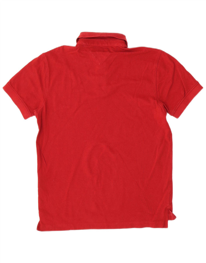 Tommy Hilfiger Herren-Poloshirt mit normaler Passform, mittlere Burgunder-Baumwolle