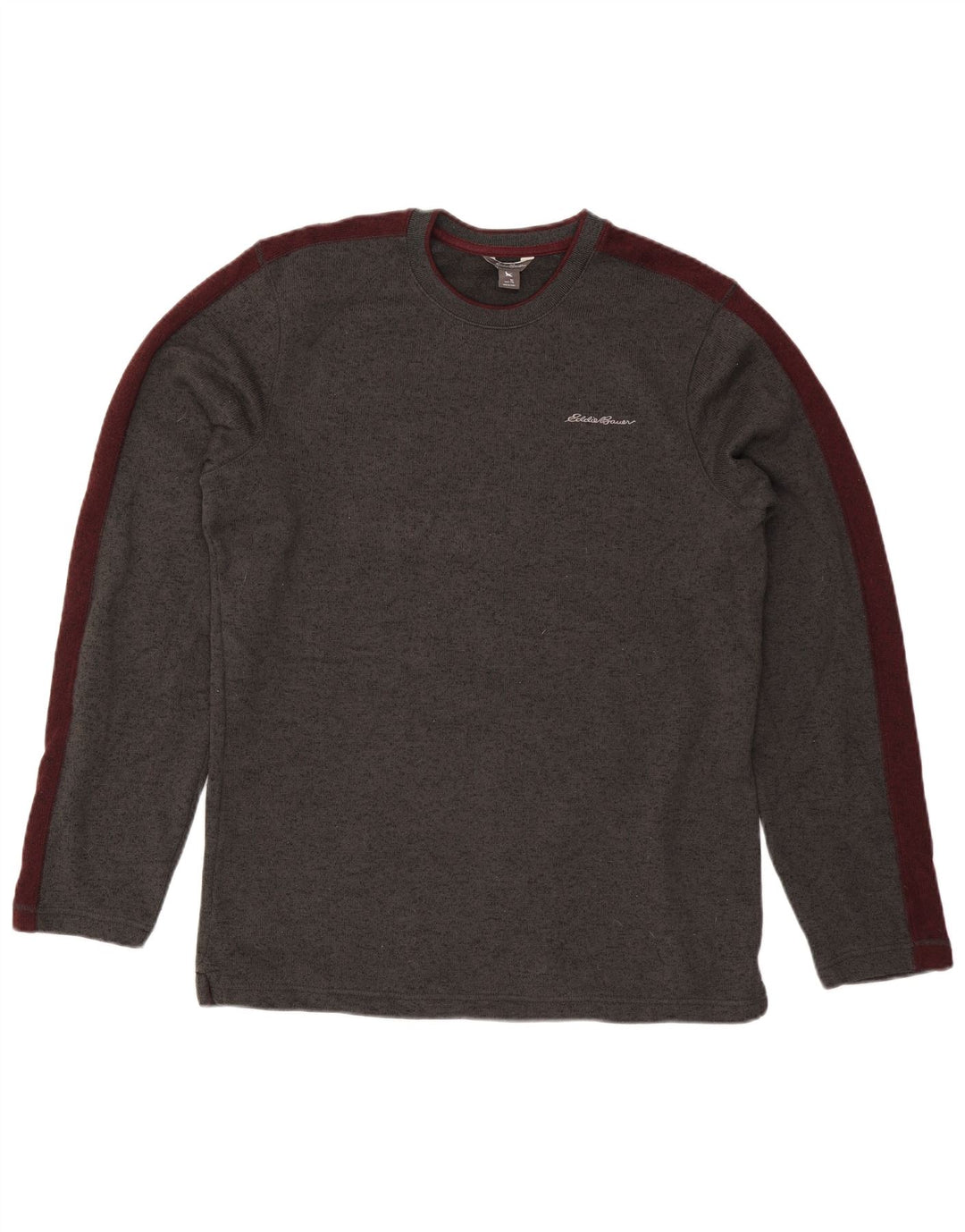 EDDIE BAUER Herren-Top mit langen Ärmeln, großes graues Farbblock-Polyester