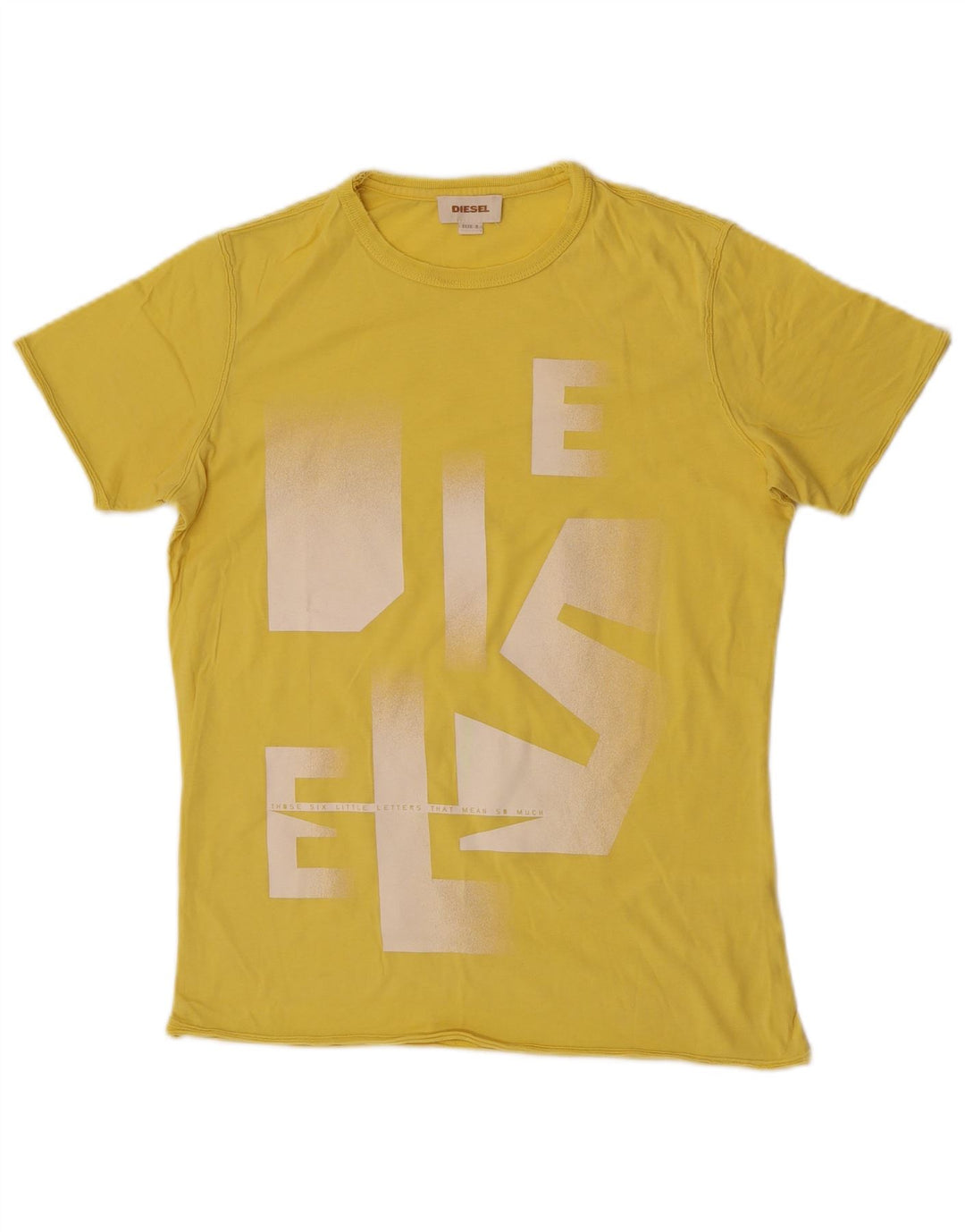 Diesel Herren T-Shirt mit Grafik, Größe S, Gelb