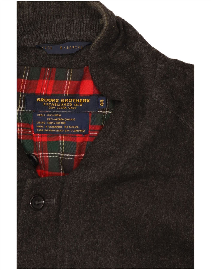 Brooks Brothers Herren Bomberjacke UK 44 2XL Graue Wolle