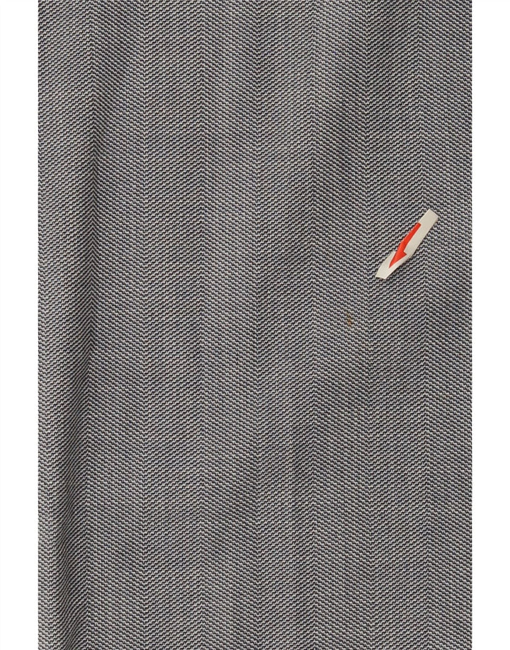 Zara Slim-Anzughose für Damen, EU 40, mittelgroß, W30, L27, graues Chevron-Polyester