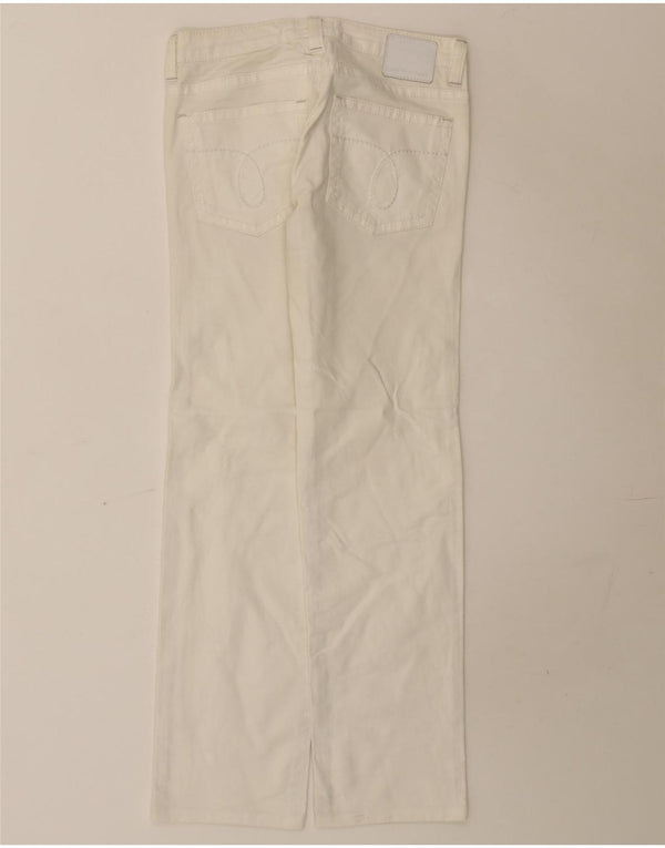 Calvin Klein Damen Gerade Freizeithose W27 L29 Weiße Baumwolle