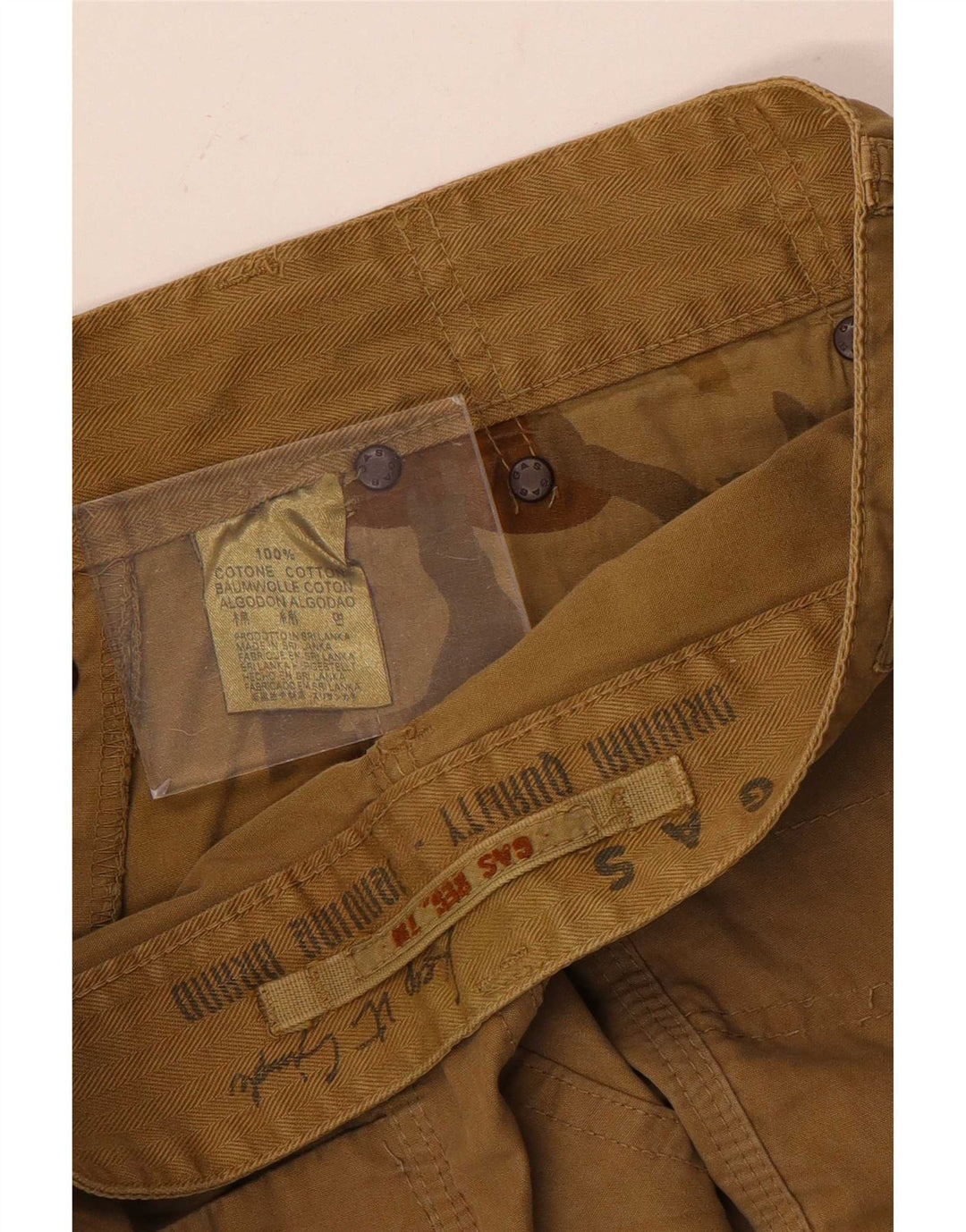 Gas Herren-Freizeitshorts, W30, mittelbeige Baumwolle