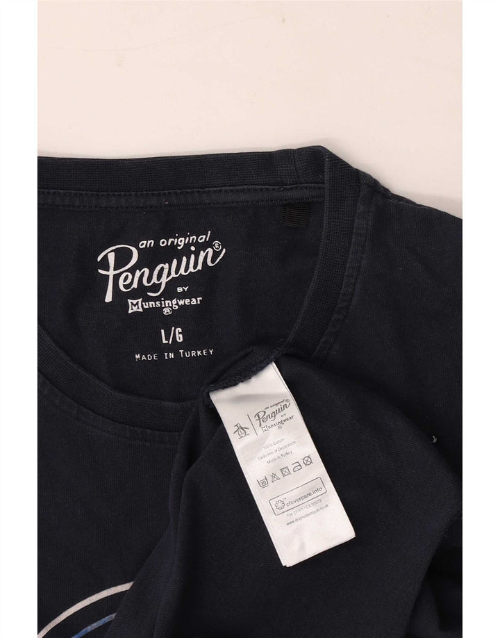 Penguin Herren-T-Shirt mit Grafik, groß, marineblau, Baumwolle