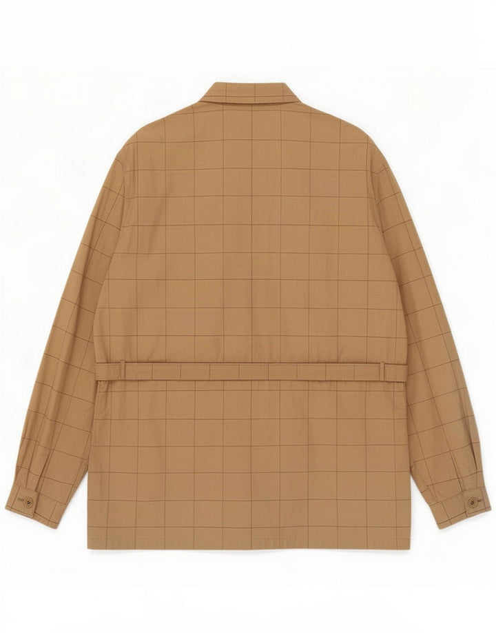 Breco's Herren-Utility-Jacke UK 40 Large Beige Plaid Cotton