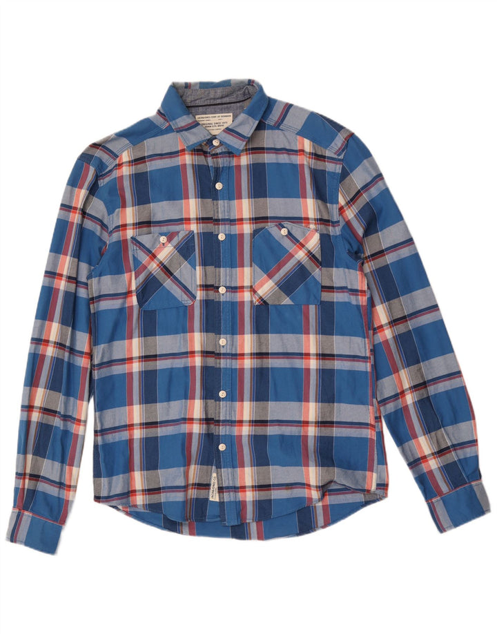 Jack & Jones Herren-Flanellhemd, groß, blau kariert, Baumwolle