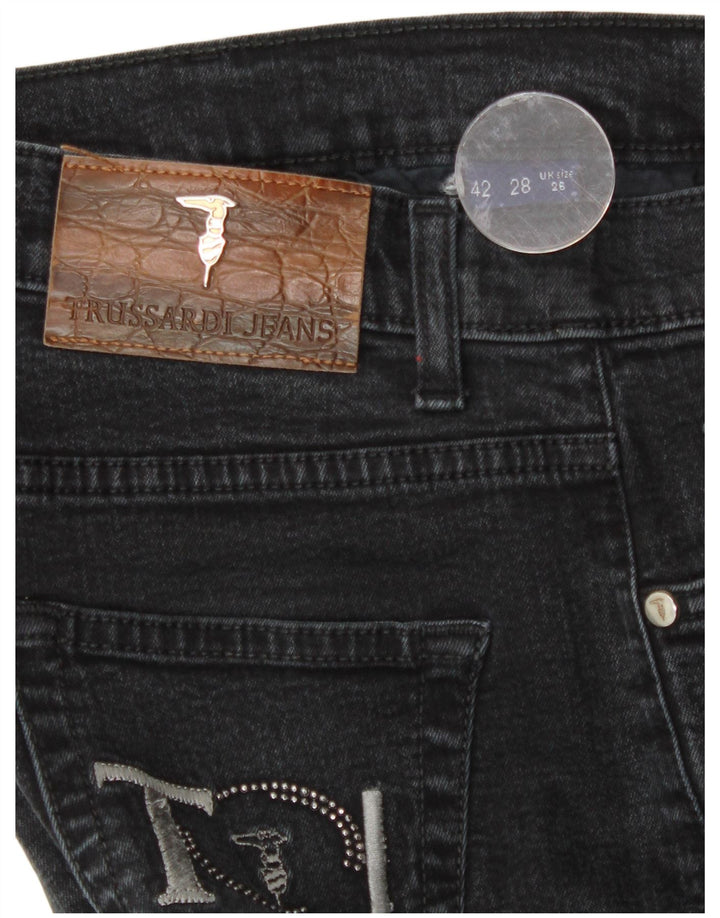 Trussardi Damen Straight Jeans W26 L29 Grau