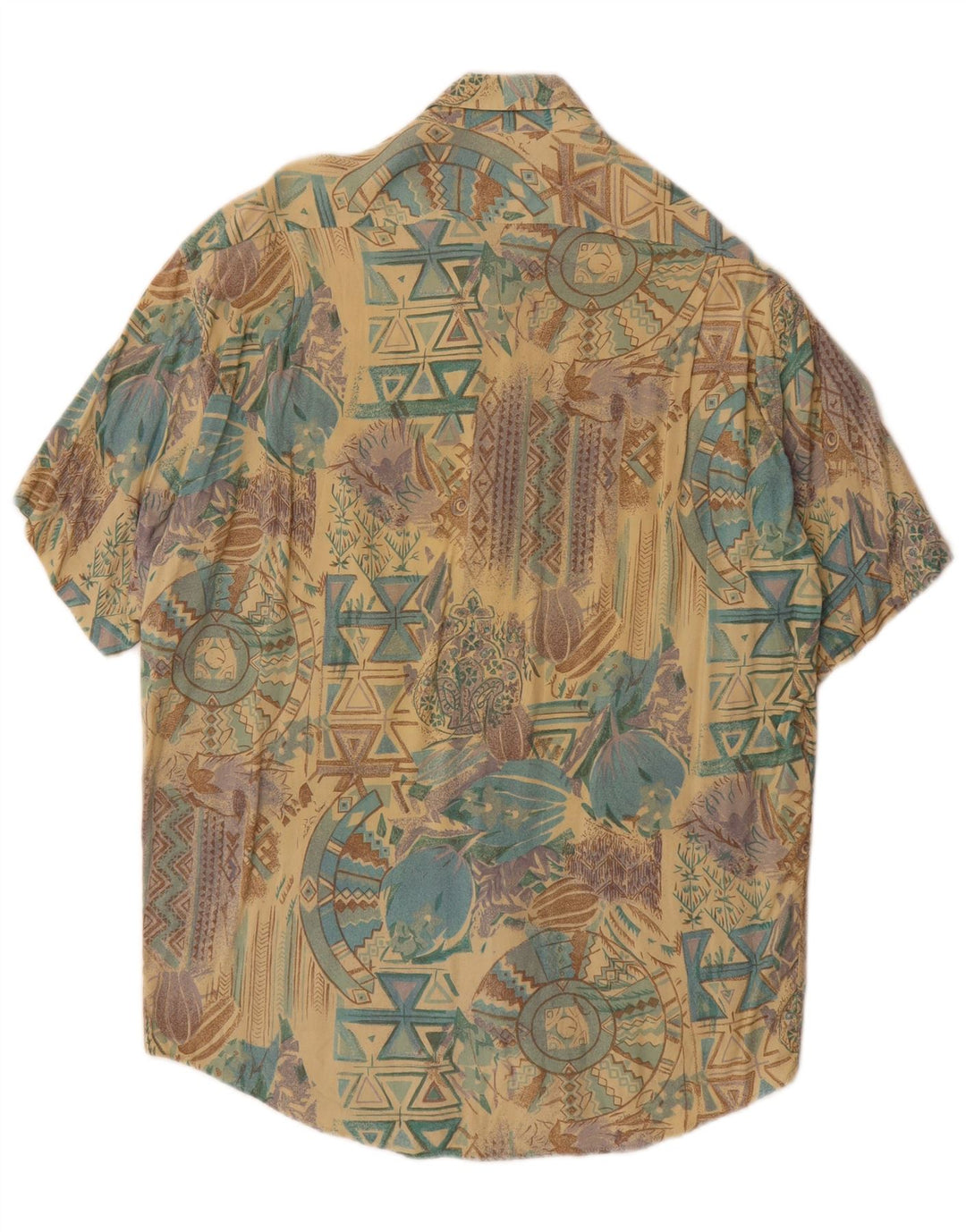 Vintage Herren Kurzarmhemd groß mehrfarbig geometrisch