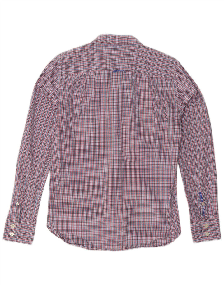 Superdry Herren-Hemd aus mittelrosa Gingham-Baumwolle