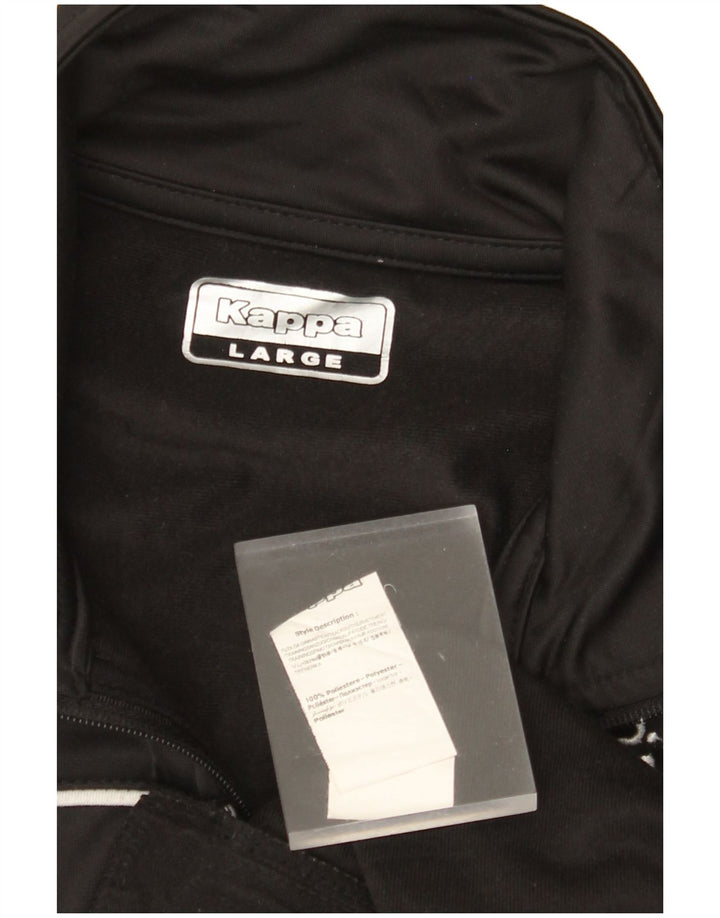 KAPPA Herren-Trainingsanzugoberteil mit Grafik, groß, aus schwarzem Polyester