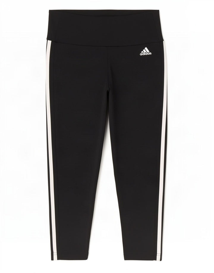 Adidas Damen Aeroready Capri Leggings UK 8/10 Small Schwarz Polyester