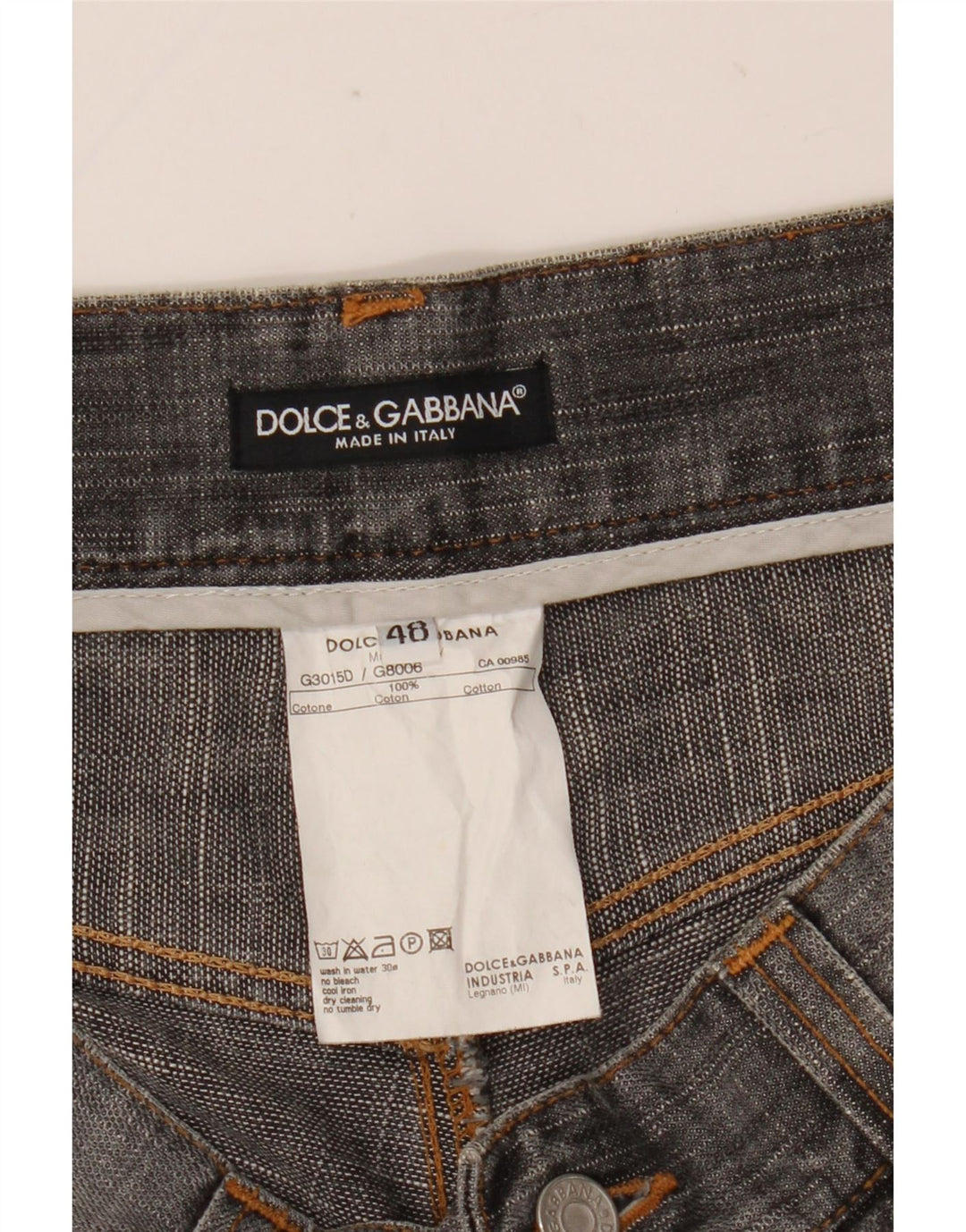 Dolce & Gabbana Damen Distressed Straight Jeans IT 48 XL W34 L34 Grau