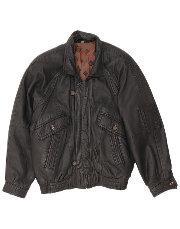 Fatigue Herren Lederjacke UK 40 Large Schwarz