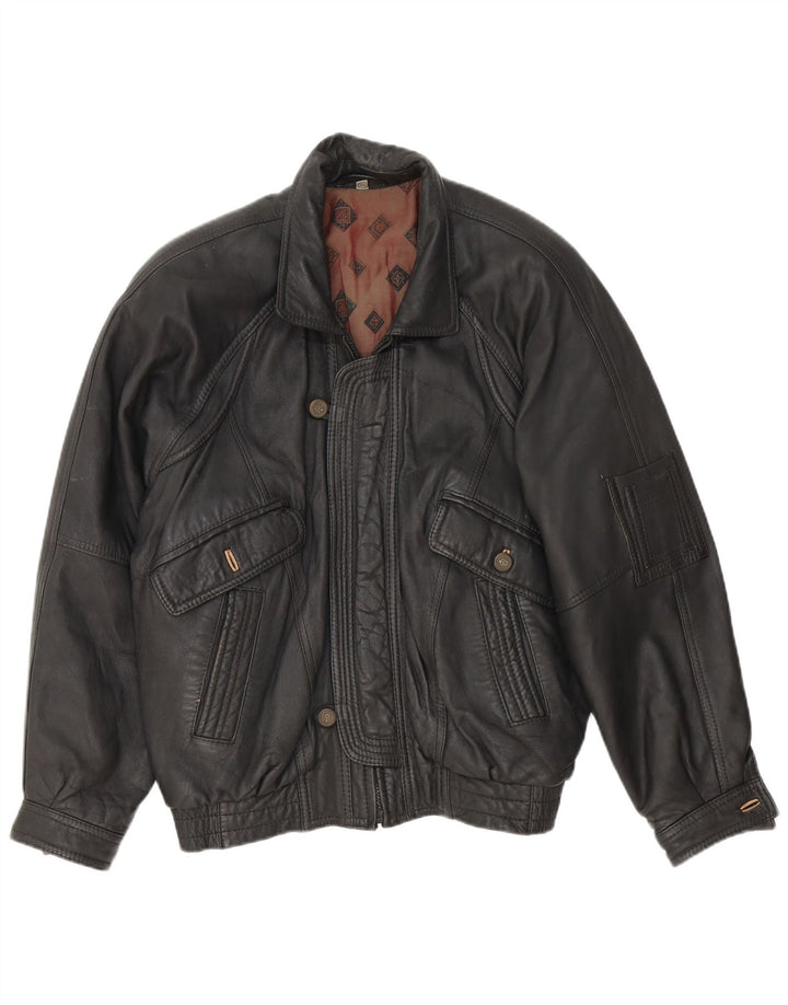 Fatigue Herren Lederjacke UK 40 Large Schwarz