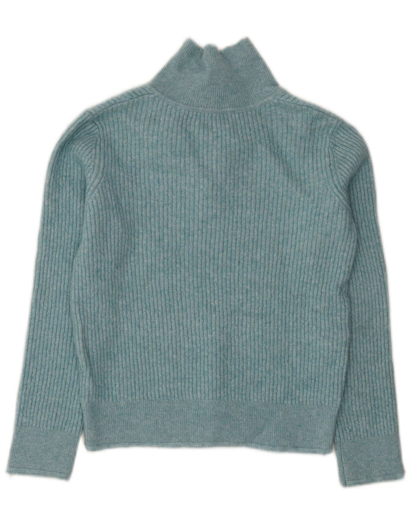Marks & Spencer Damen Crop Polo Neck Pullover Pullover UK 8 Small Türkis