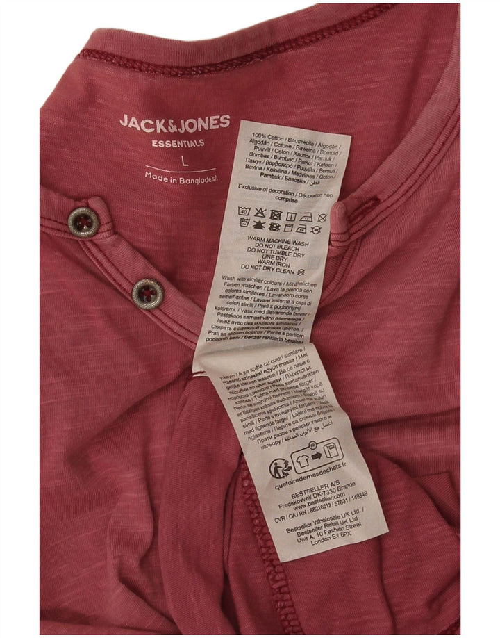 Jack & Jones Herren-T-Shirt-Oberteil, groß, rosa gefleckte Baumwolle