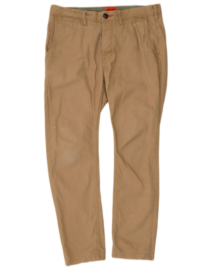Superdry Slim Chino-Hose für Herren, Größe S, W34, L27, Beige, Baumwolle