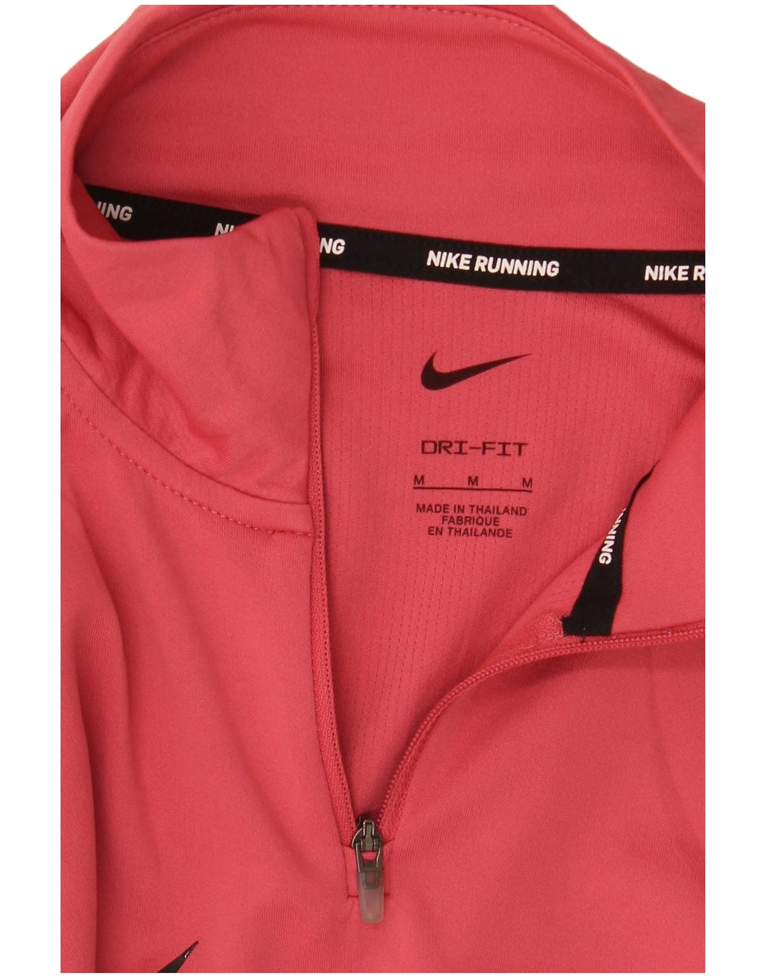 NIKE Damen Dri Fit Graphic Zip Neck Sweatshirt Pullover UK 14 Mittelrosa