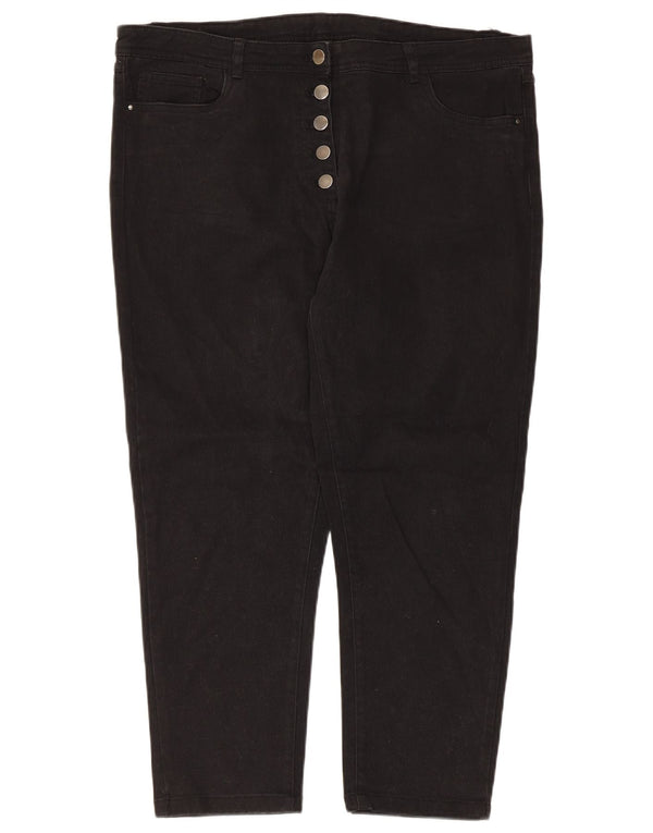 M&Co Womens Petite Capri-Jeans mit hoher Taille, UK 16, Large W36 L24, schwarze Baumwolle