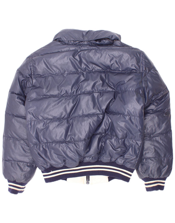Fay Wendbare wattierte Jacke mit Kapuze für Jungen, 7–8 Jahre, Marineblau gestreift