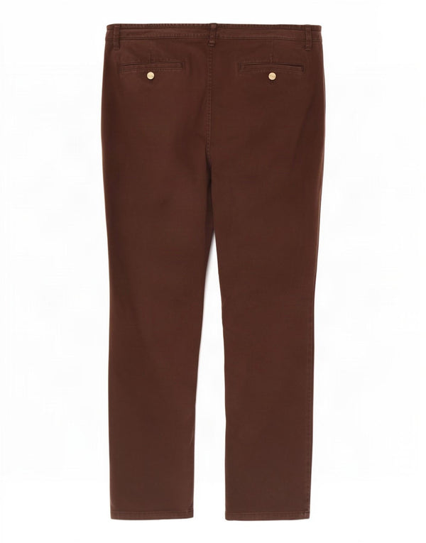 Marks & Spencer Damen Per Una Slim Chino-Hose mit hoher Taille, W36 L29, Braun